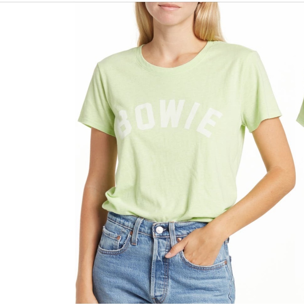 NWT Lucky Brand Bowie Logo Tee Paradise Green Large